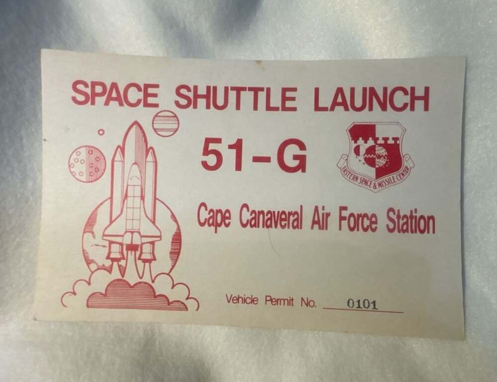 Vintage Space Shuttle Launch 51-G Cape Canaveral Vehicle Permit Pass